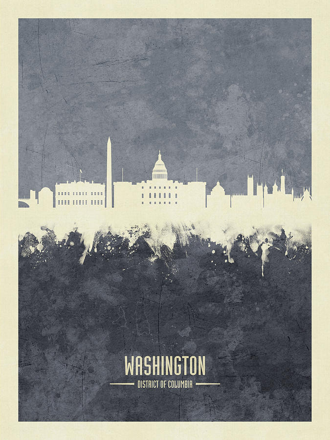 Washington DC Skyline #17 Digital Art by Michael Tompsett