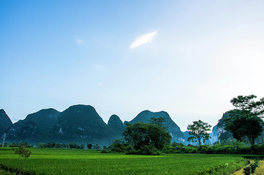 The beautiful karst rural scenery #170 Photograph by Carl Ning