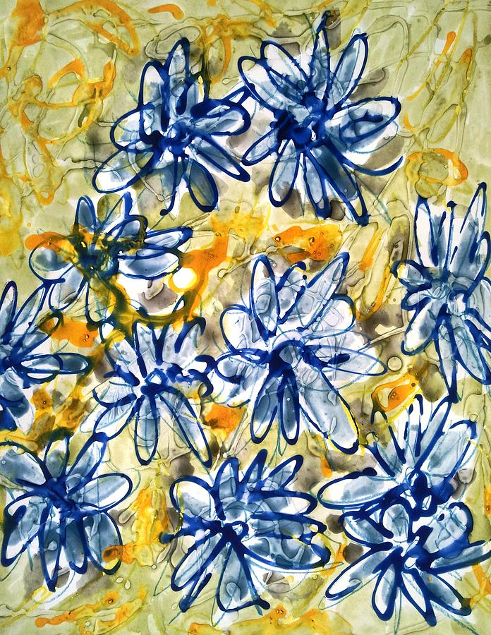 Abstract Painting - Divine Flowers #1700 by Baljit Chadha