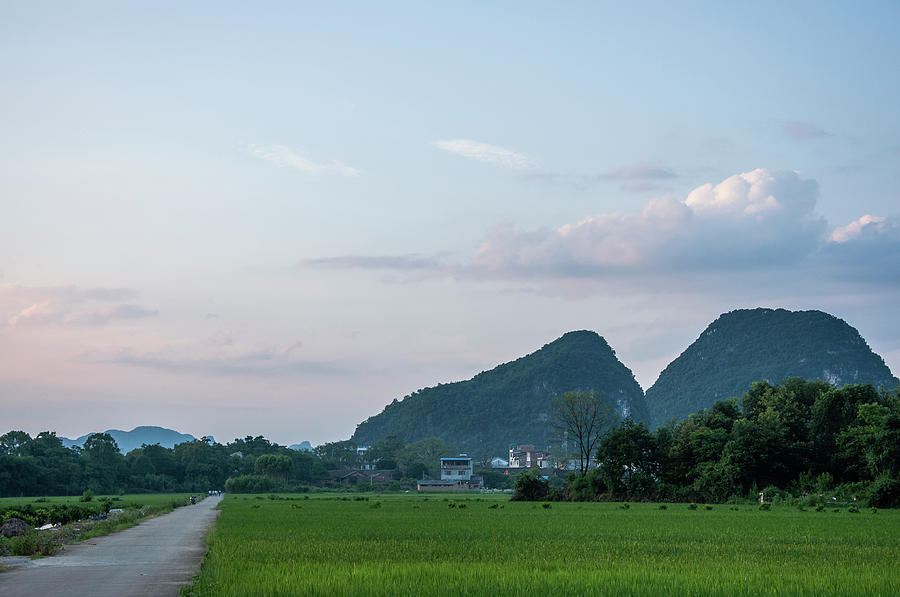The beautiful karst rural scenery #172 Photograph by Carl Ning