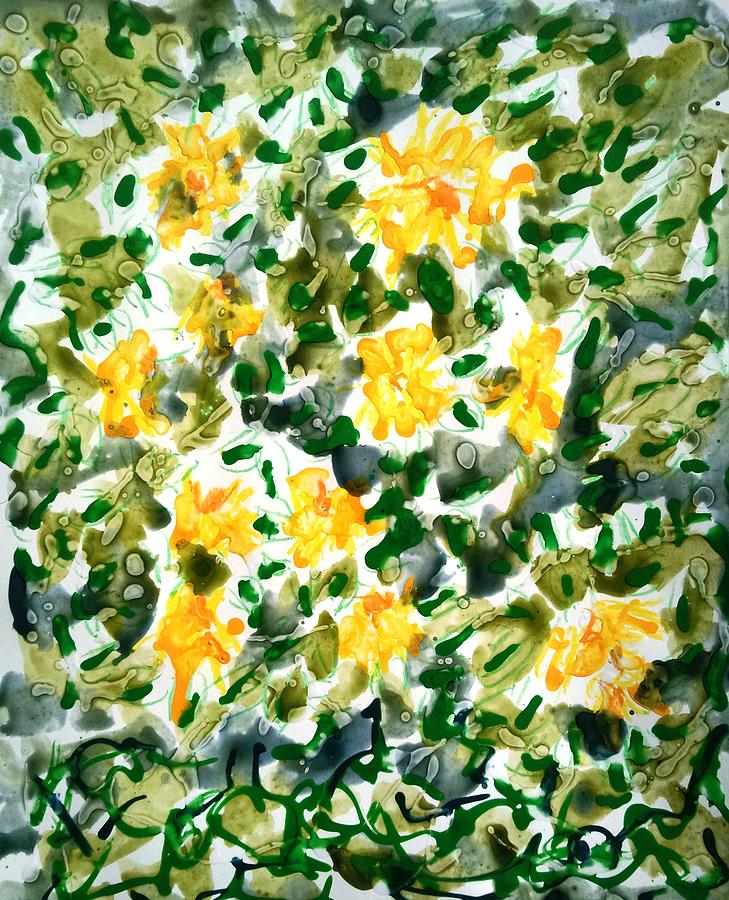 Abstract Painting - Divine Flowers #1727 by Baljit Chadha