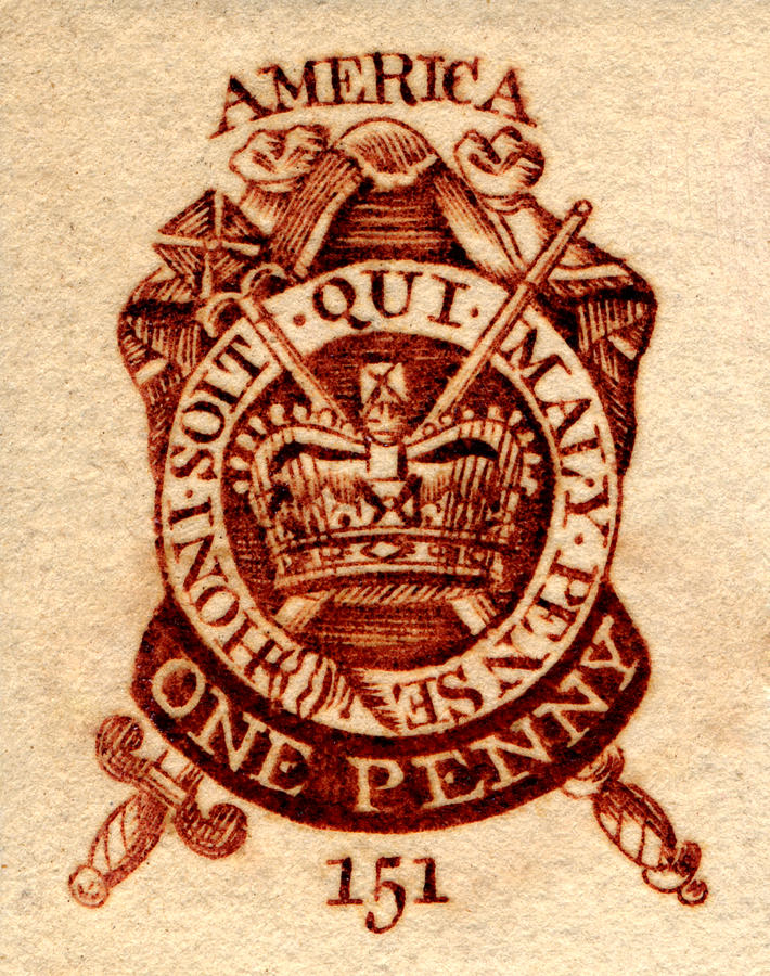 1765 American Tax Stamp Painting by Historic Image