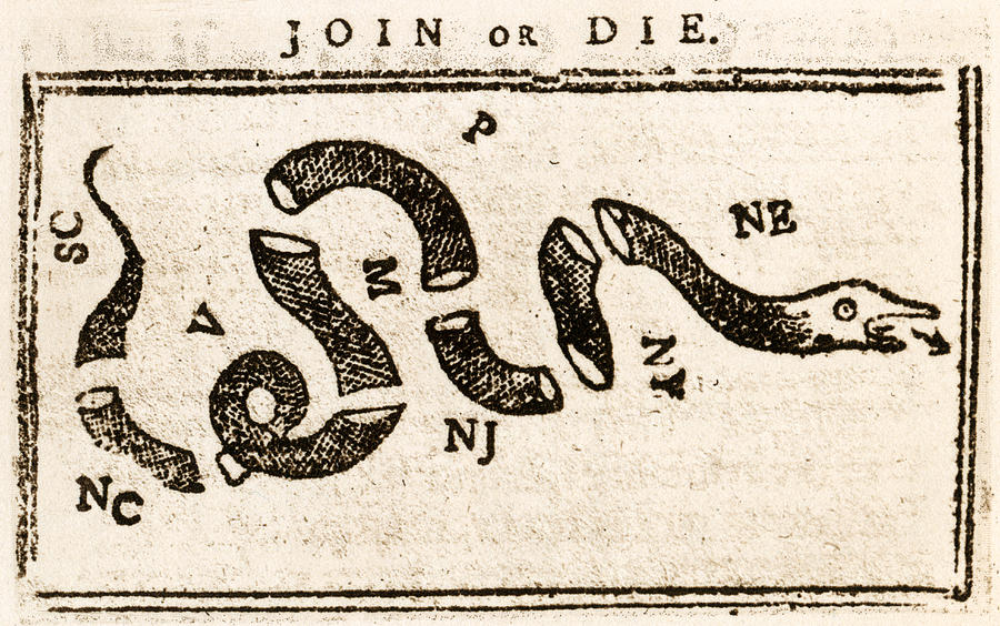 1765 Join or Die  Painting by Historic Image