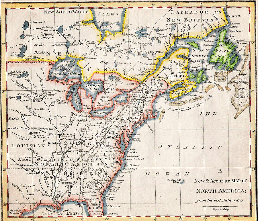 1775 A New And Accurate Map Of North America Painting By Celestial 