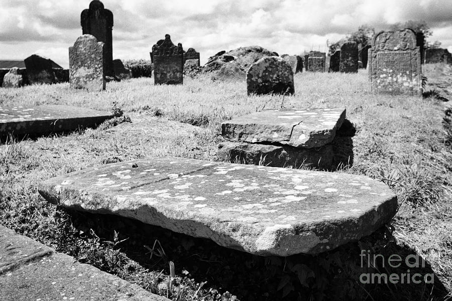 Graveyard Photograph - 17th And 18th Century Tombs And Headstones In Tydavnet Old Cemetery County Monaghan Republic Of Irel by Joe Fox