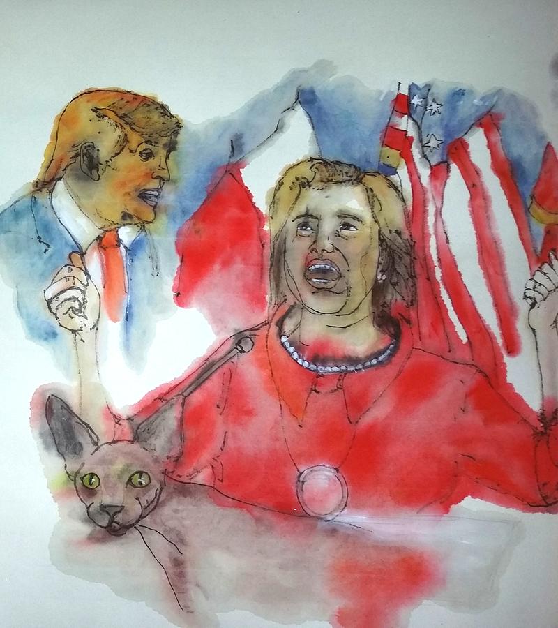 2016 Presidential campaign  album #18 Painting by Debbi Saccomanno Chan