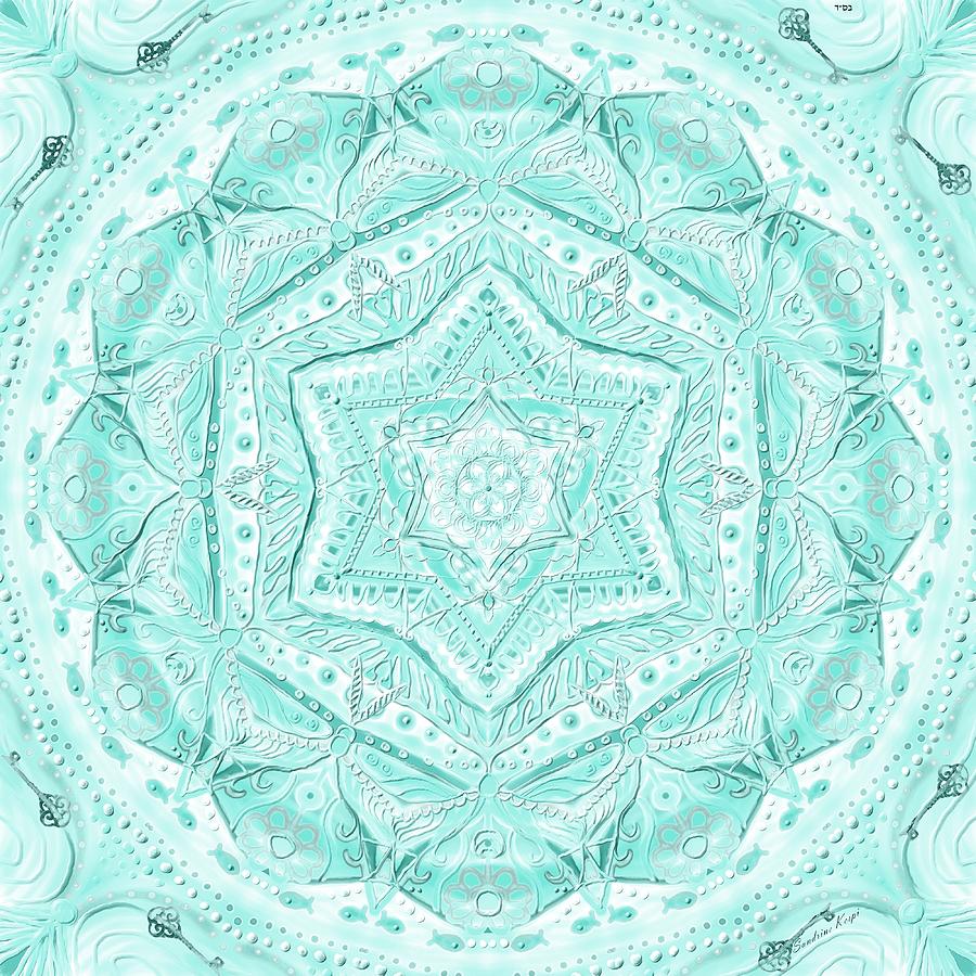 Birth Mandala- Blessing Symbols Digital Art By Sandrine Kespi - Fine 