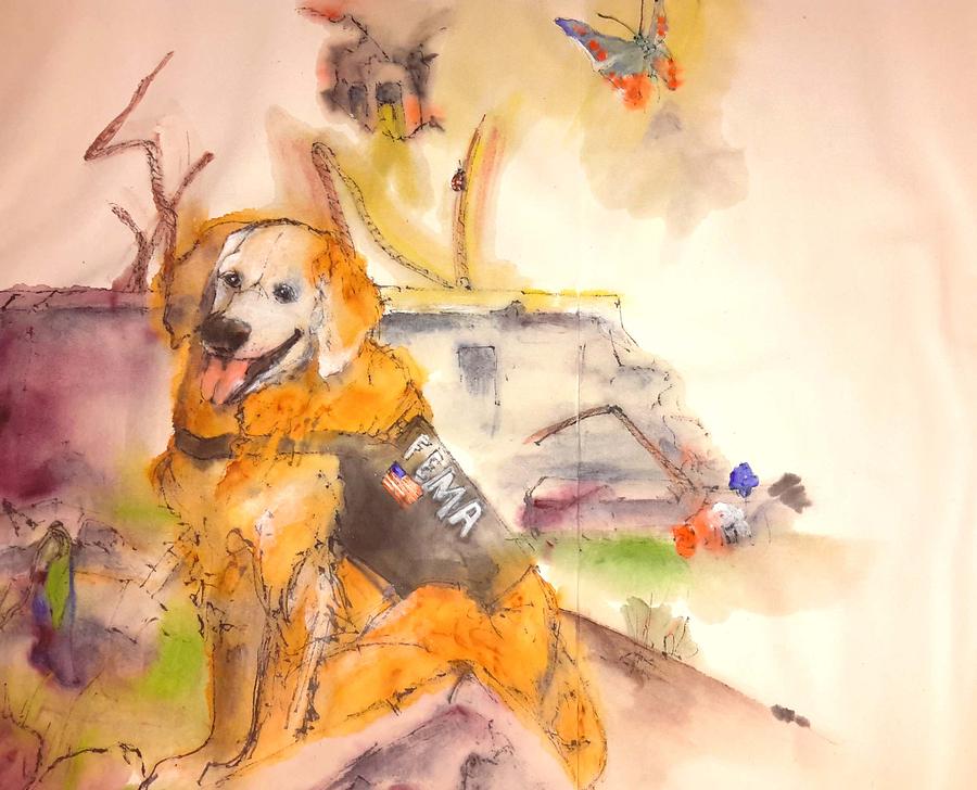 Dogs  dogs  dogs  album  #18 Painting by Debbi Saccomanno Chan