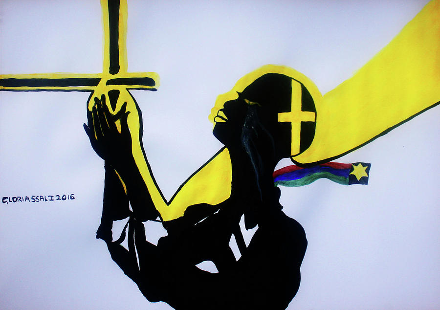 Hope for Peace in South Sudan #18 Painting by Gloria Ssali