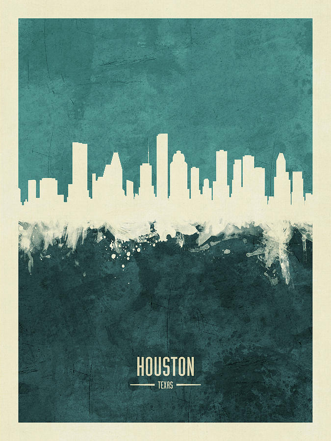 Houston Texas Skyline #18 Digital Art by Michael Tompsett