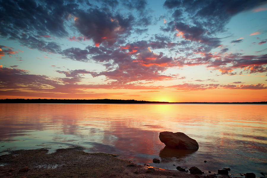 Nature Photograph - Lake Sunset 46 by Ricky Barnard