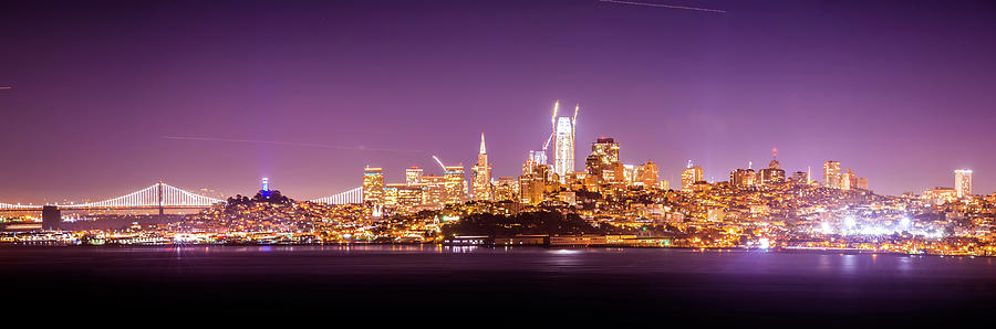 San Francisco California Cityscape Skyline At Night #18 Photograph by Alex Grichenko