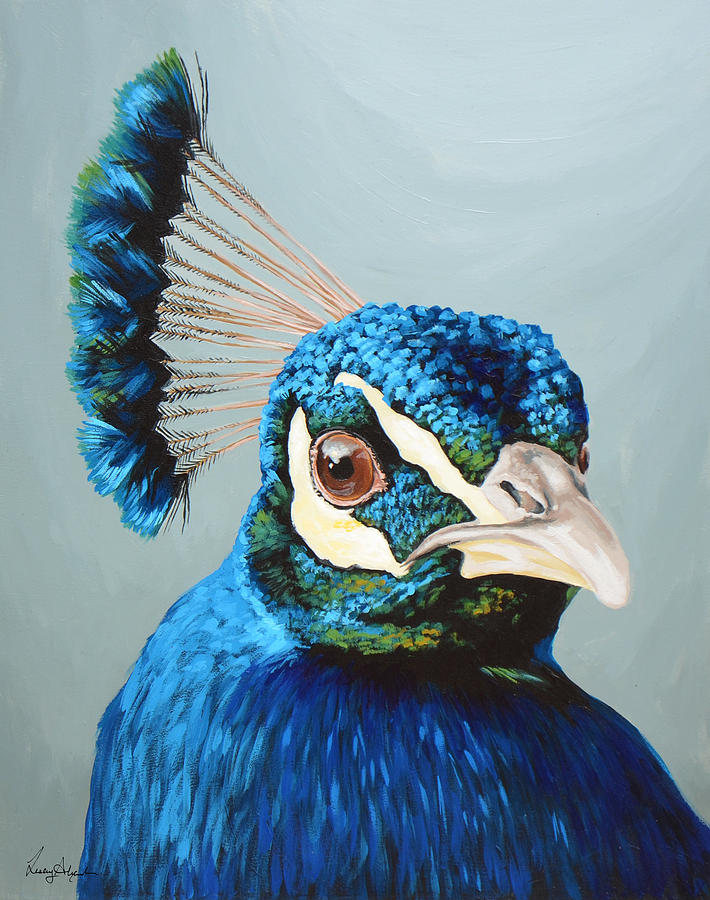 Peacock Painting - Peacock by Lesley Alexander