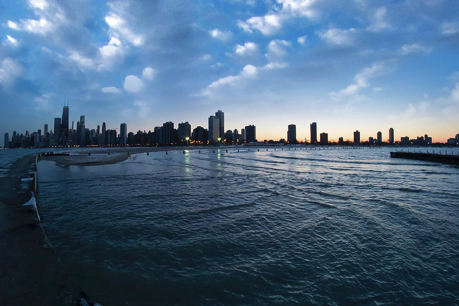 180 degree view of the Chicago Skyline Photograph by Sven Brogren