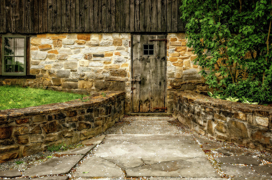 1805 New England Barn Side Door  -  1805barnsidedoorentry185418 Photograph by Frank J Benz