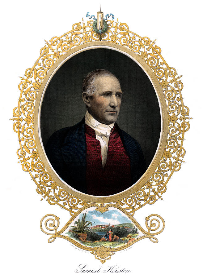 1850 Sam Houston  Painting by Historic Image