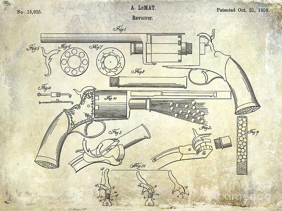 1856 Revolver Patent Photograph by Jon Neidert