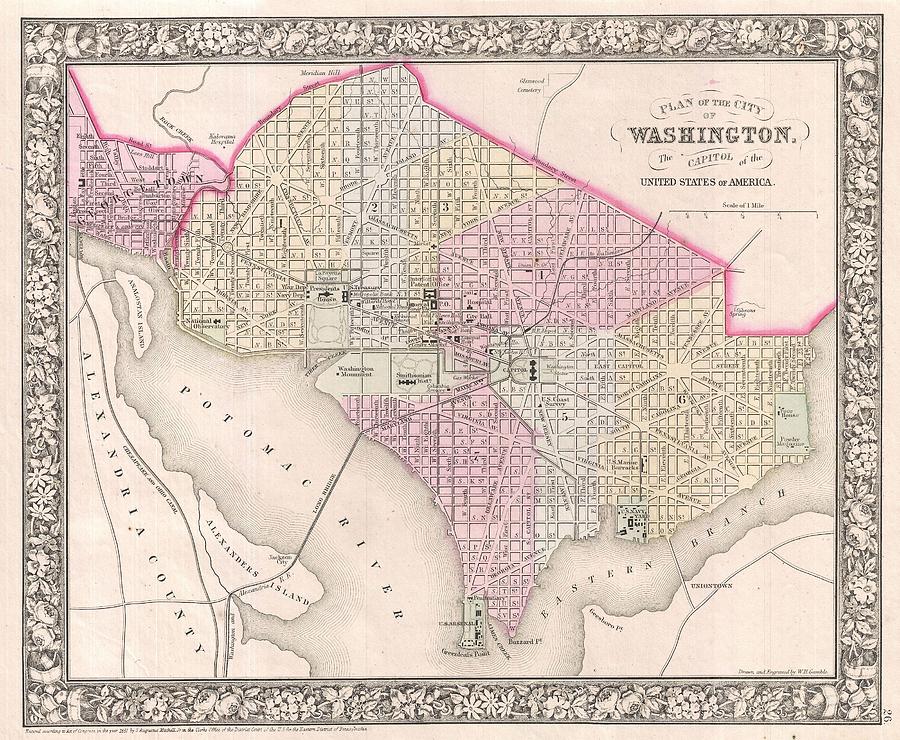 1866 Mitchell Map of Washington DC Photograph by Paul Fearn - Fine Art ...