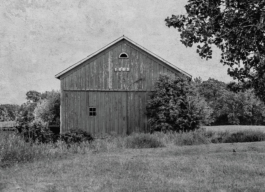 Barn Photograph - 1869 Black And White by Kim Hojnacki