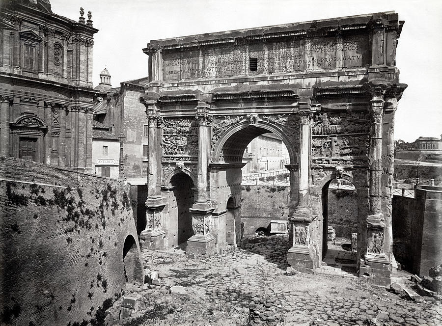 1870 Arch of Septimius Severus Rome Italy Photograph by Historic Image