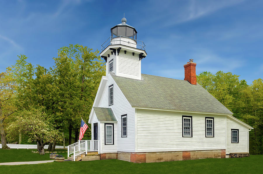 1870 Old Mission Point Lighthouse  -  missionpointlight171420 Photograph by Frank J Benz