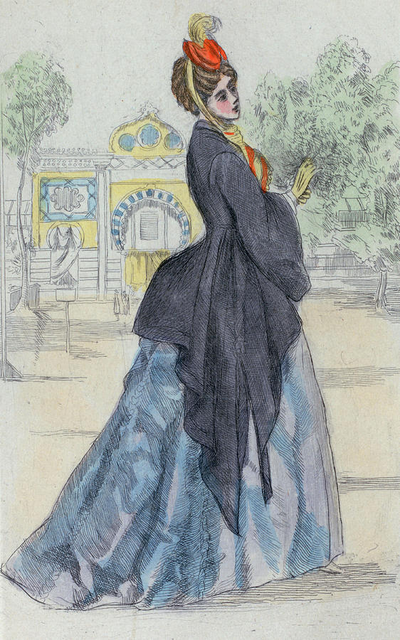 Paris Drawing - 1873 Paris France Fashion Drawing by Movie Poster Prints
