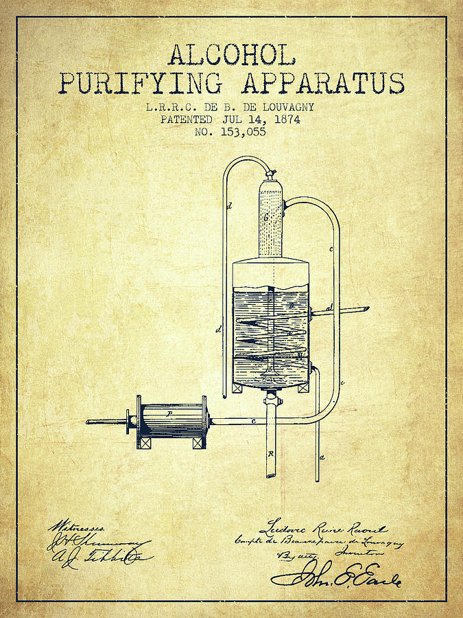 1874 Alcohol Purifying Apparatus Patent Fb77_vn Digital Art