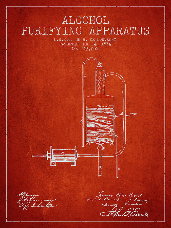 1874 Alcohol Purifying Apparatus Patent Fb77_vr Digital Art