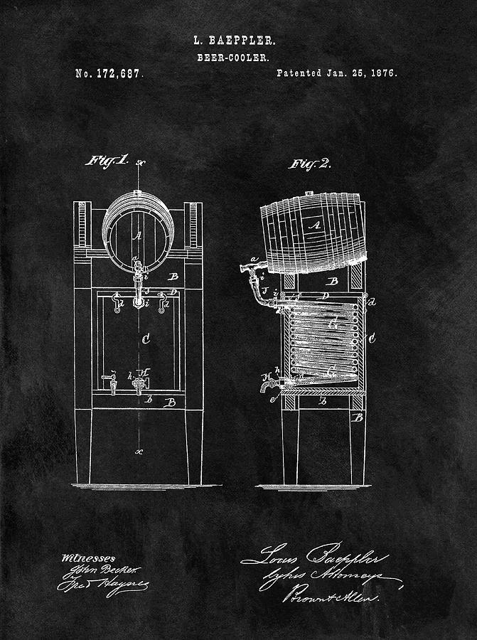 1876 Beer Cooler Drawing by Dan Sproul