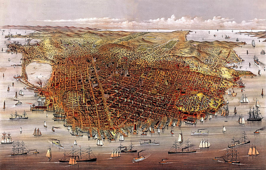 1878 Map of San Francisco Photograph by James Kirkikis
