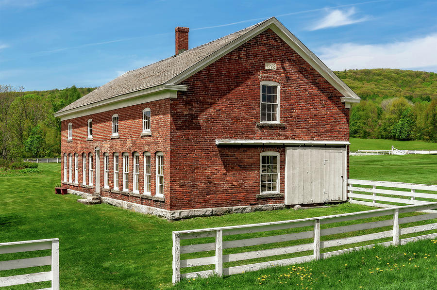 1878 New England Brick Barn  -  1878bricknewengbarn184575 Photograph by Frank J Benz