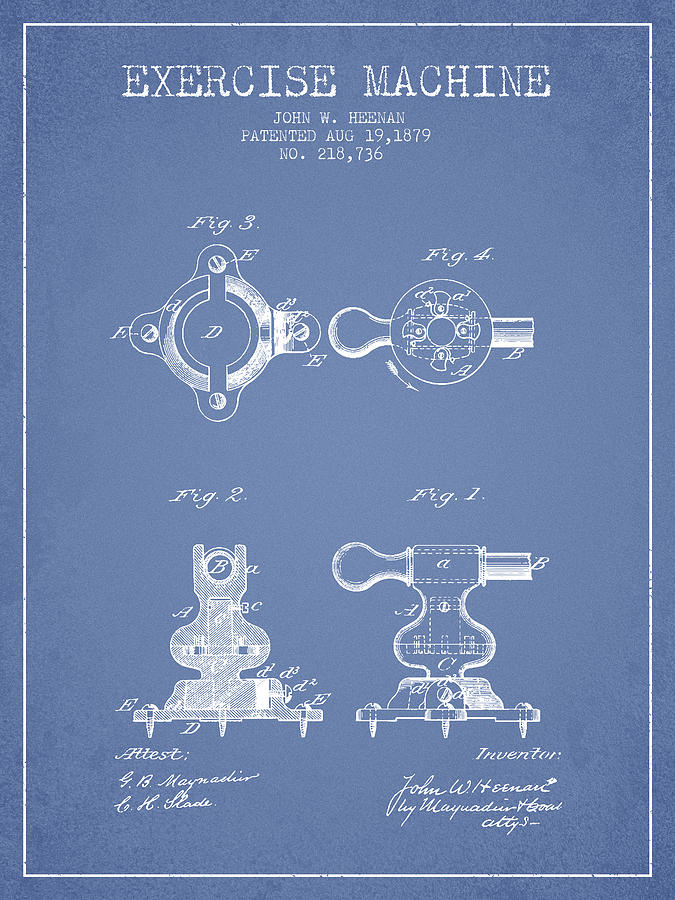 1879 Exercise Machine Patent Spbb08_lb Digital Art