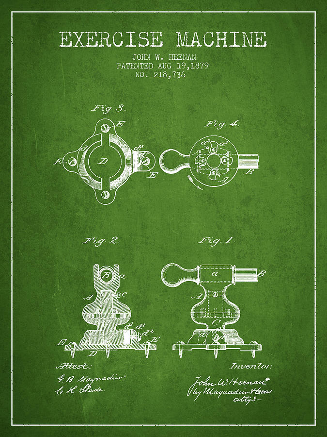 1879 Exercise Machine Patent Spbb08_pg Digital Art