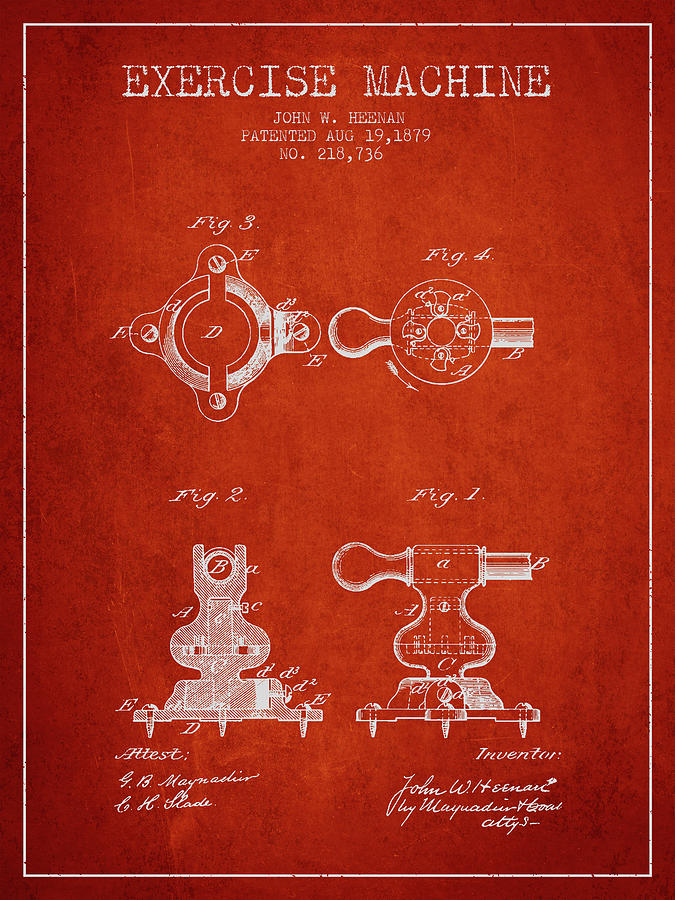 1879 Exercise Machine Patent Spbb08_vr Digital Art