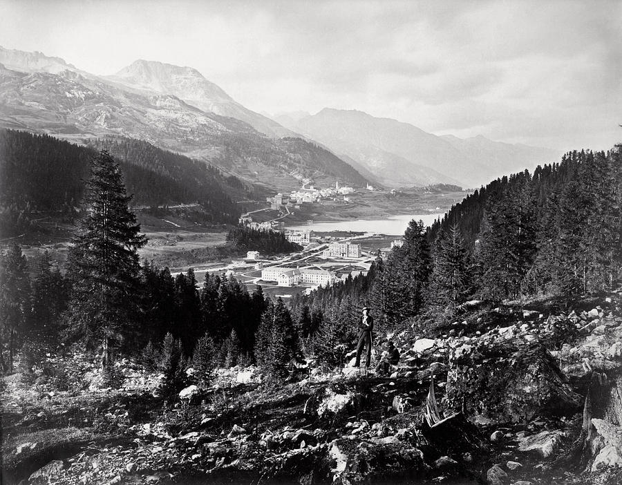 1880 Panorama of St. Moritz, Switzerland Photograph by Historic Image