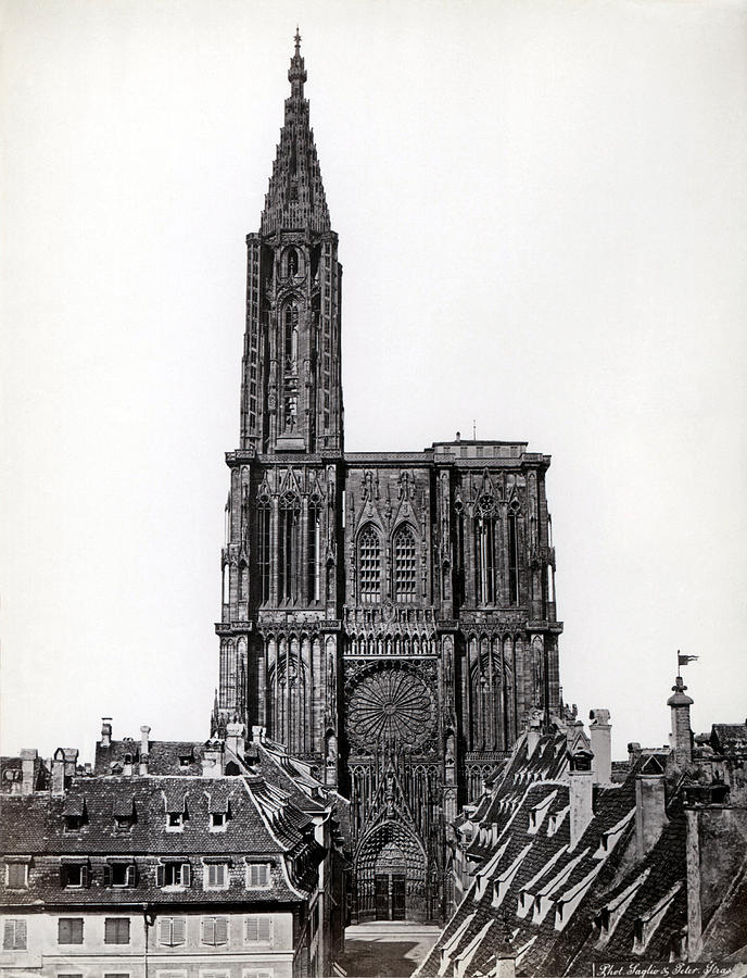 1880 Stasbourg Cathedral Alsace France Photograph by Historic Image