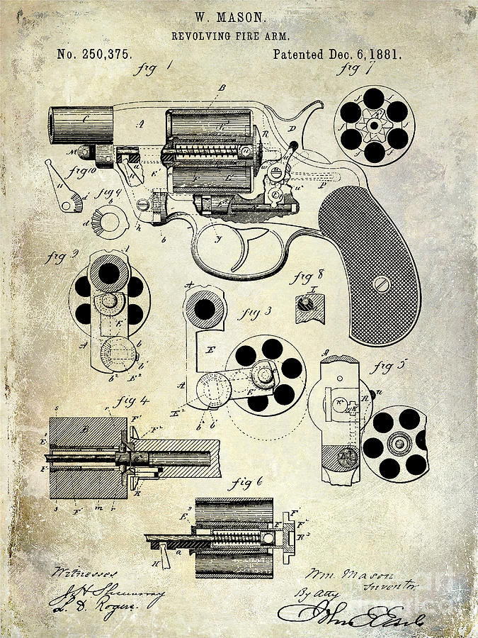 1881 Revolver Patent  Photograph by Jon Neidert