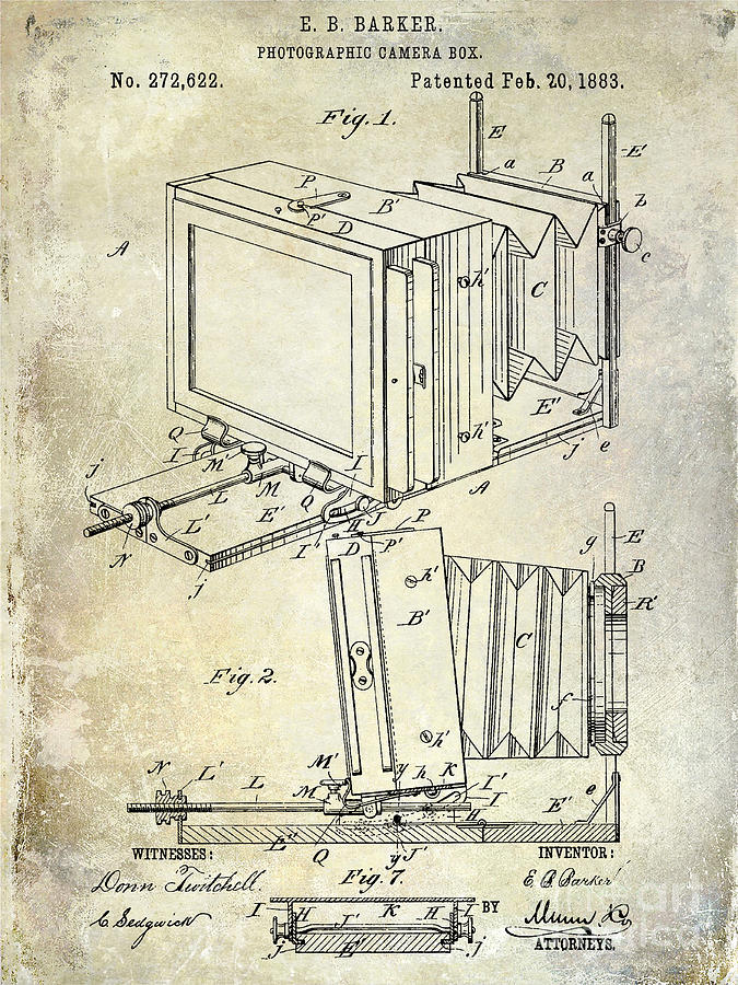 1883 Camera Patent Photograph by Jon Neidert