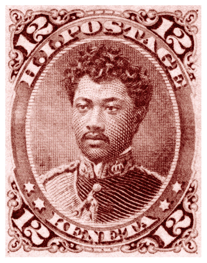 Vintage Painting - 1883 Hawaiian Prince Leleiohoku Stamp by Historic Image