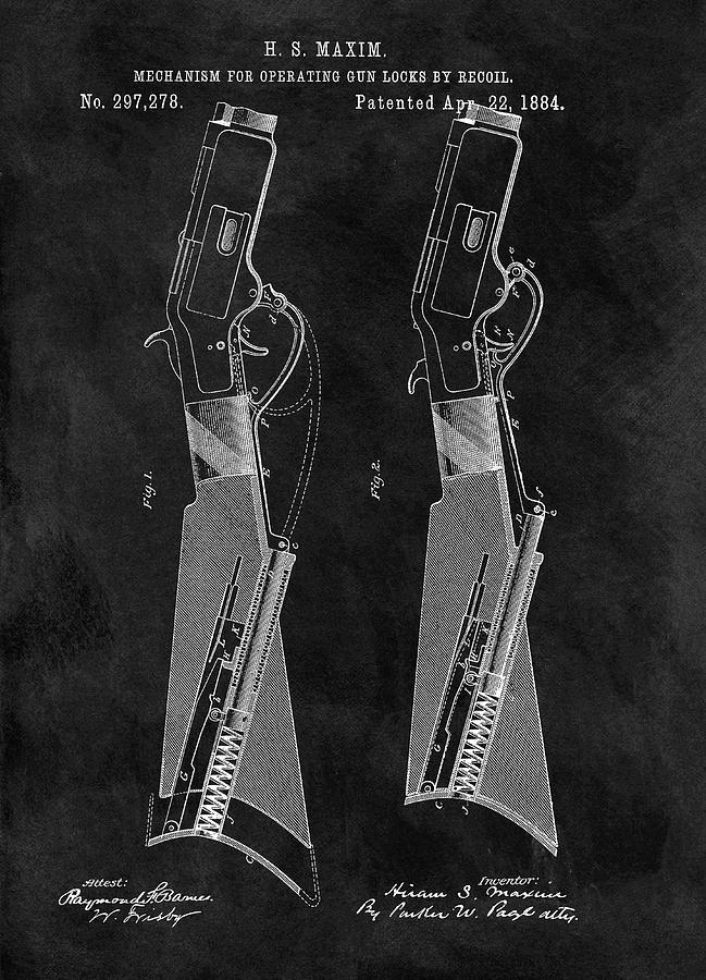 1884 Rifle Patent Drawing by Dan Sproul