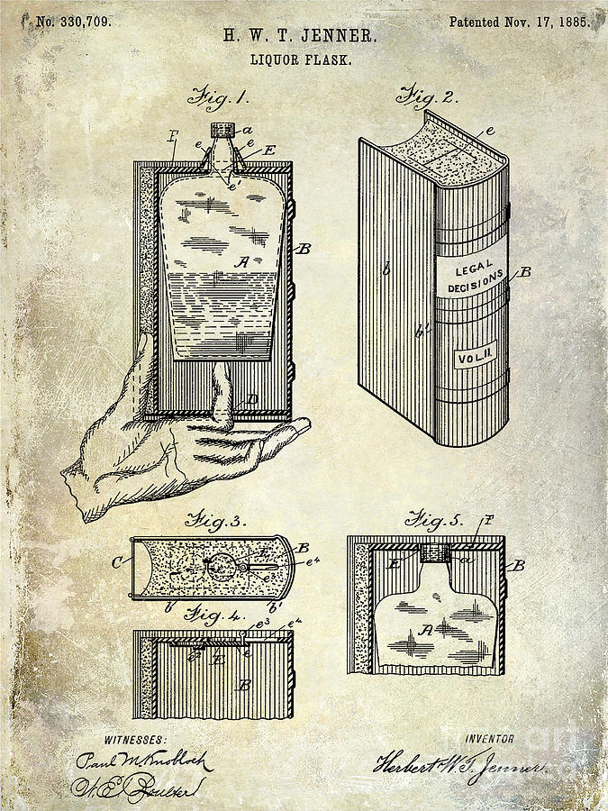 1885 Liquor Flask Patent Photograph by Jon Neidert
