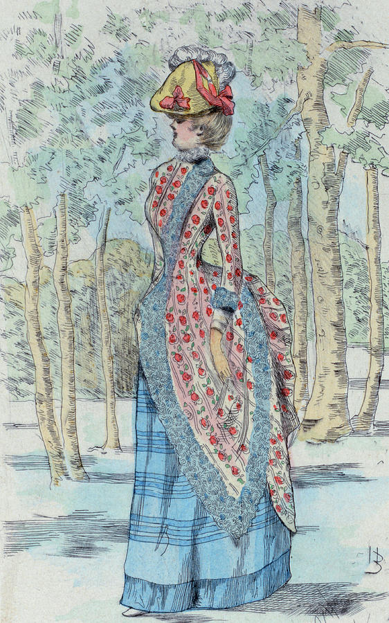 Paris Drawing - 1885 Paris France Fashion Drawing by Movie Poster Prints