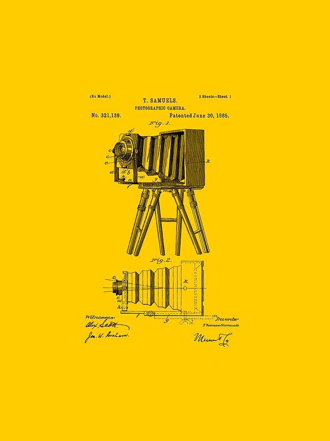 1885 View Camera Patent  Drawing by Barry Jones