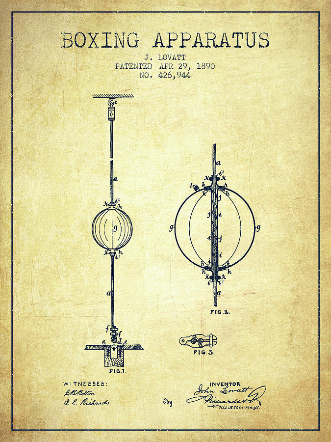Vintage Digital Art - 1890 Boxing Apparatus Patent SPBX17_VN by Aged Pixel