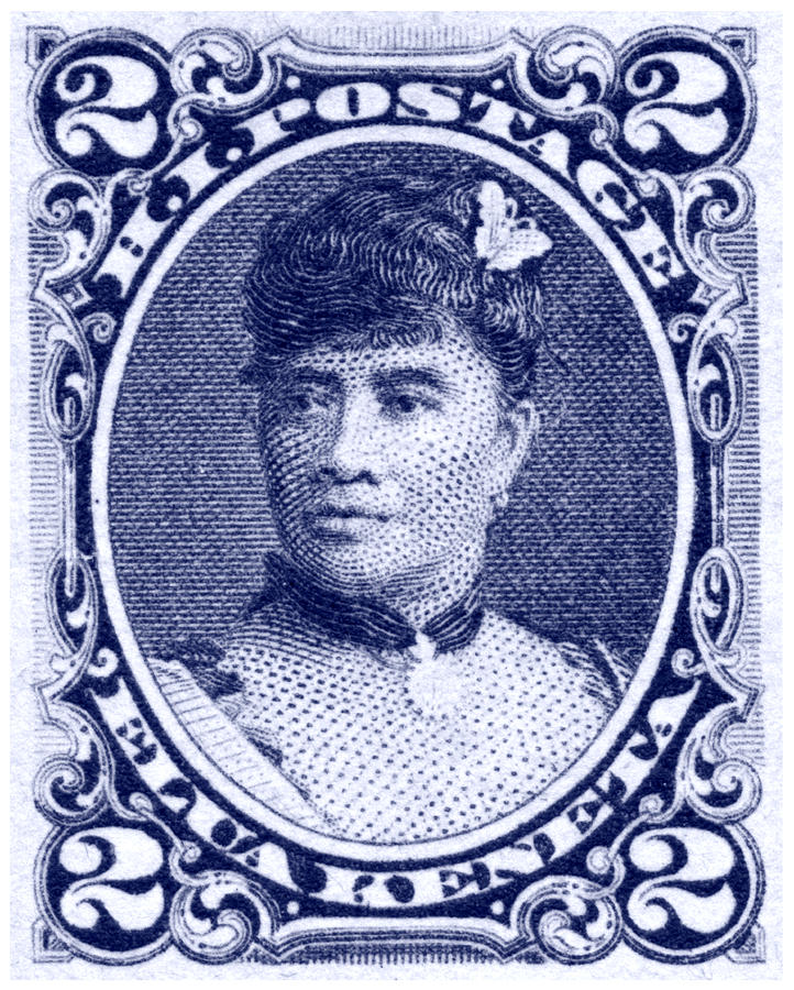 1890 Hawaiian Queen Liliuokalani Stamp Painting by Historic Image
