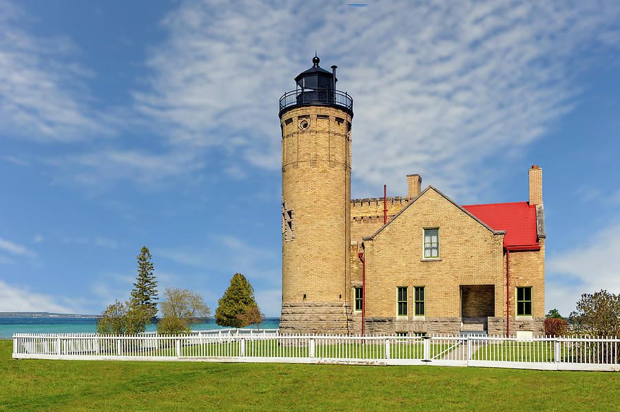 1890 Old Mackinac Point Light  -  mackinacpointlight171185 Photograph by Frank J Benz
