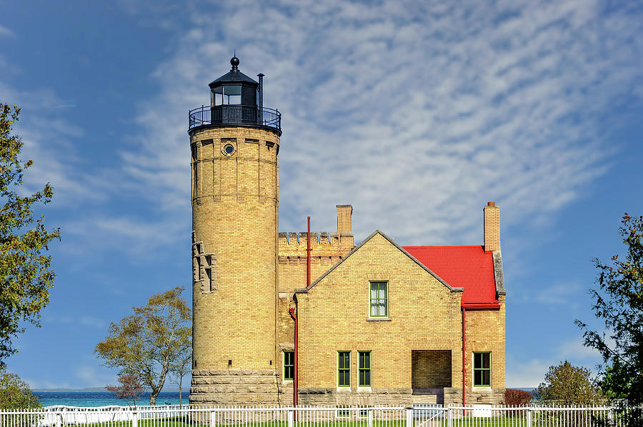 1890 Old Mackinac Point Light  -  mackinacpointlight171186 Photograph by Frank J Benz