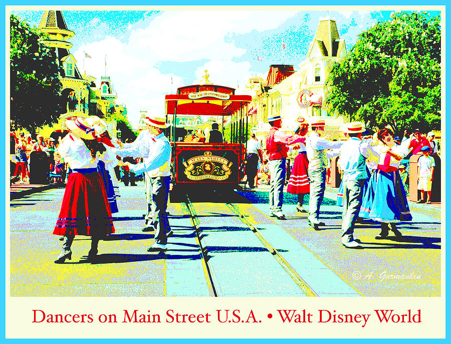 1890s Dancers Main Street USA Walt Disney World Poster Image Photograph by A Macarthur Gurmankin