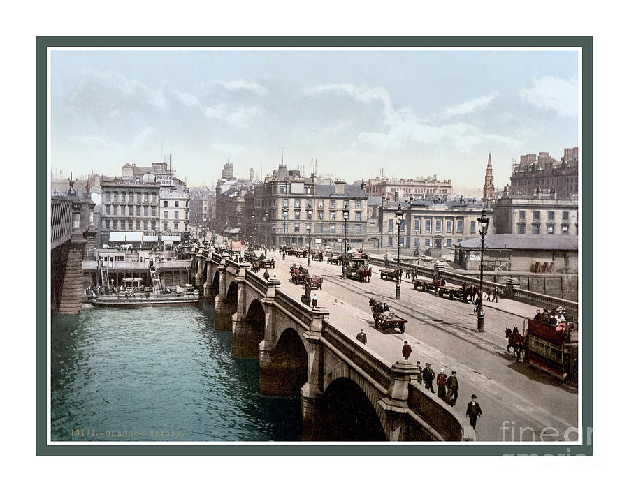 1890s Glasgow Bridge Scotland colour photo Photograph by Heidi De Leeuw
