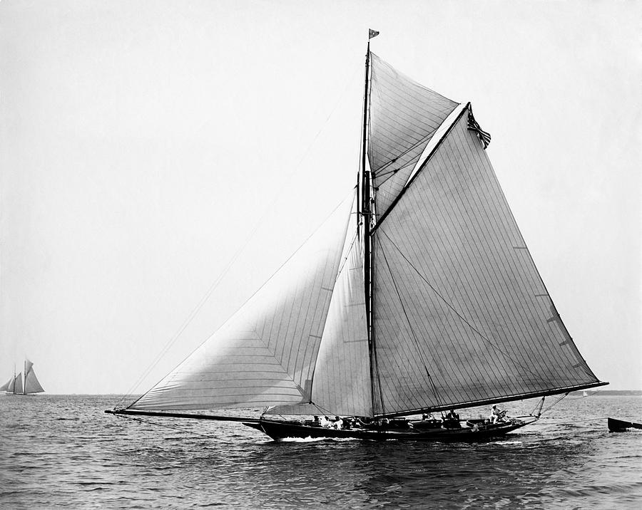1891 American Yacht at Sea Photograph by Historic Image